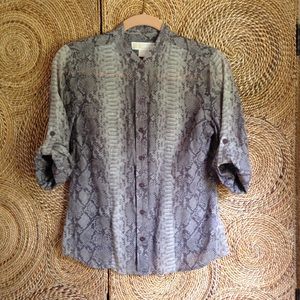 MICHAEL Michael Kors Shirt Snake Print Gray Sheer